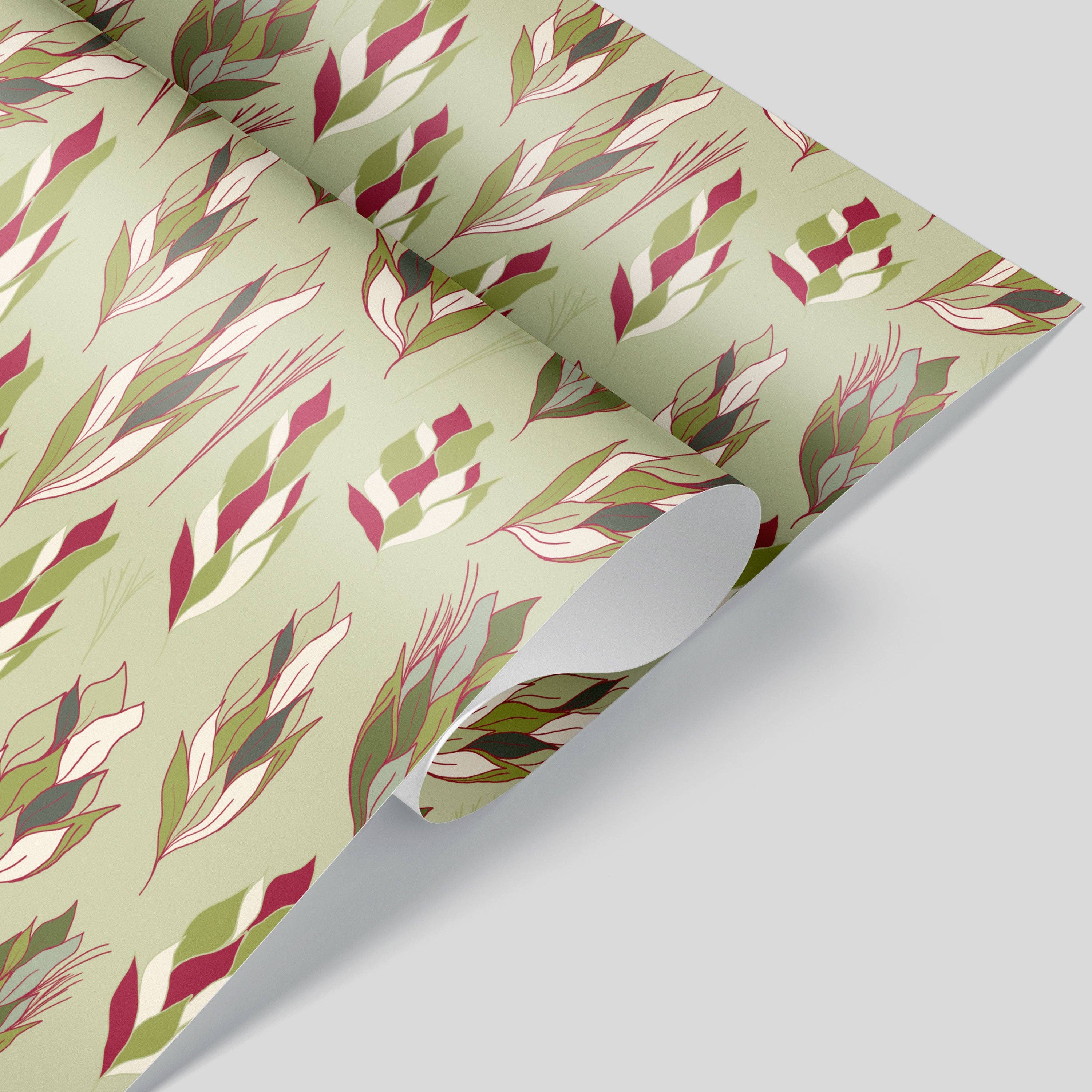 Kartoti Designs - Wholesale Wrapping Paper Roll - Christmas Pine Cones - Green Wrapping Paper2