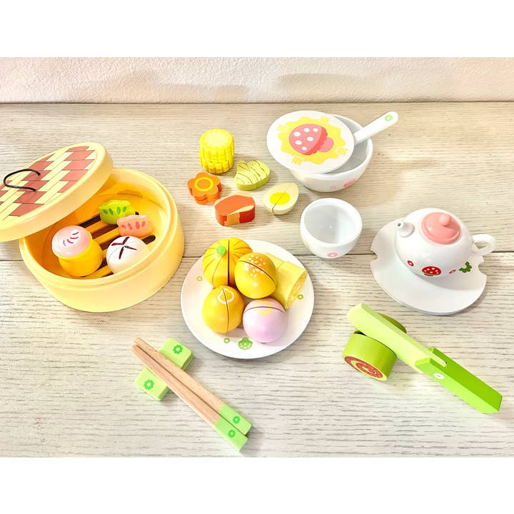 Baby Snack Time - Wholesale Toy Set - Kids - Dim Sum Tea Wooden Play Set1