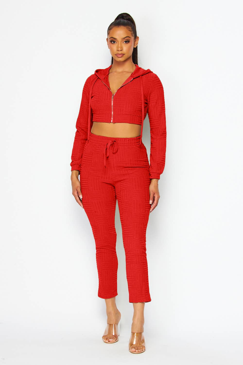 5besties inc – wholesale Top & pants set (NOT Loungewear) – Women's – CROP HOODIE JACKET AND PANTS SET15