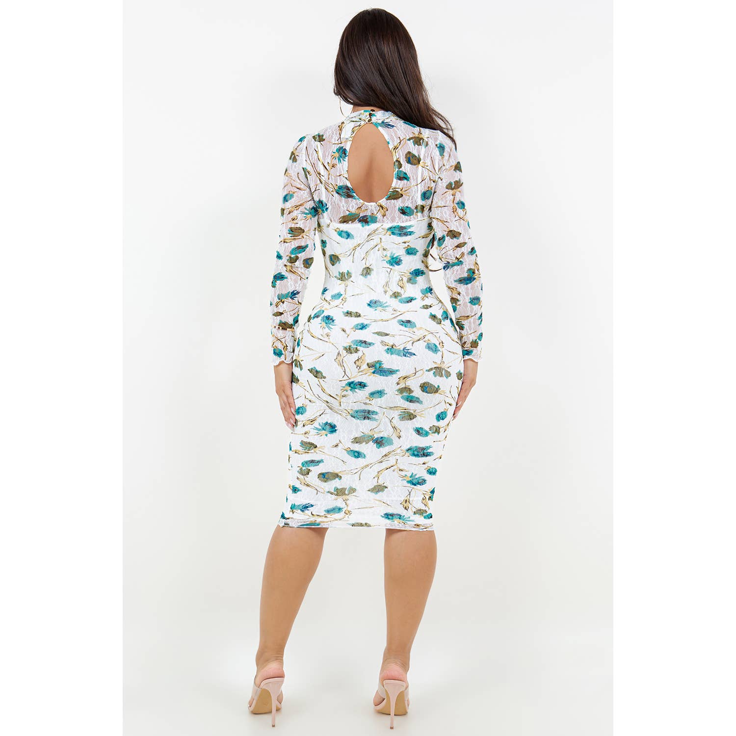 Uptown Apparel – Engroshandel Kjole - Dame – D13807 Lace Print foret kjole3