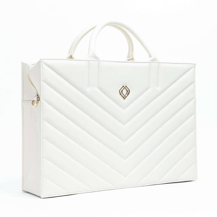 Trashious – Großhandel Schultertasche – Damen – Trashious Businessbag Muse aus Apfelleder in Off White0