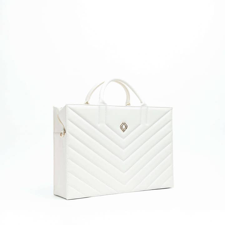 Trashious - Wholesale Schoudertas - Dames - Zakentas Muse Apple Leer Off White