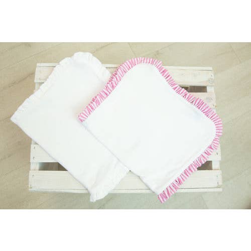 Love That Cotton – wholesale Burp cloth – Baby – Burp Cloth with Ruffle -Solid White
