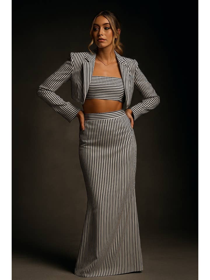 Monochrome Stripe Power Set for wholesale by Mulla