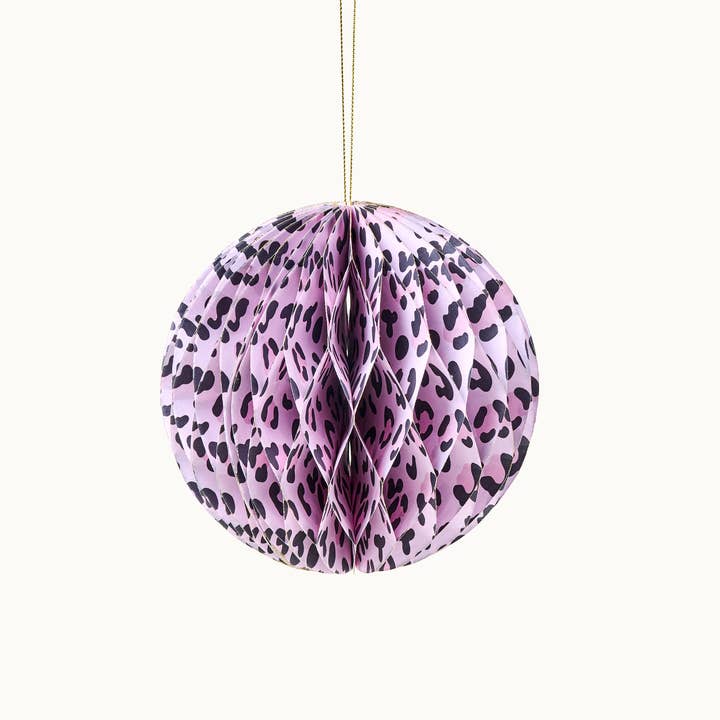 Hanging Paper Christmas Ball Ornament Pink Leo 15cm for wholesale by by Vivi. e. K.
