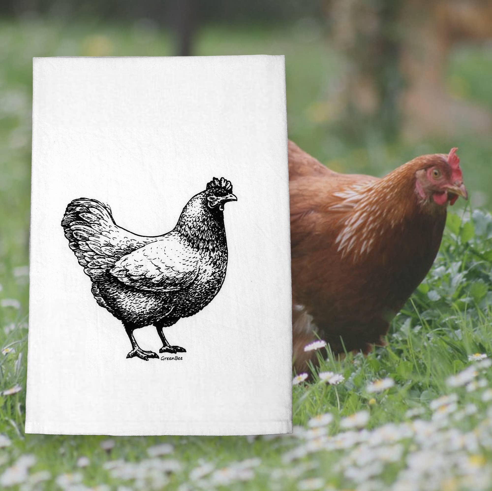 Green Bee Tea Towels - Wholesale Tea Towel - Rhode Island Dish Towel | Tea Towels | Chicken Dish Towels5