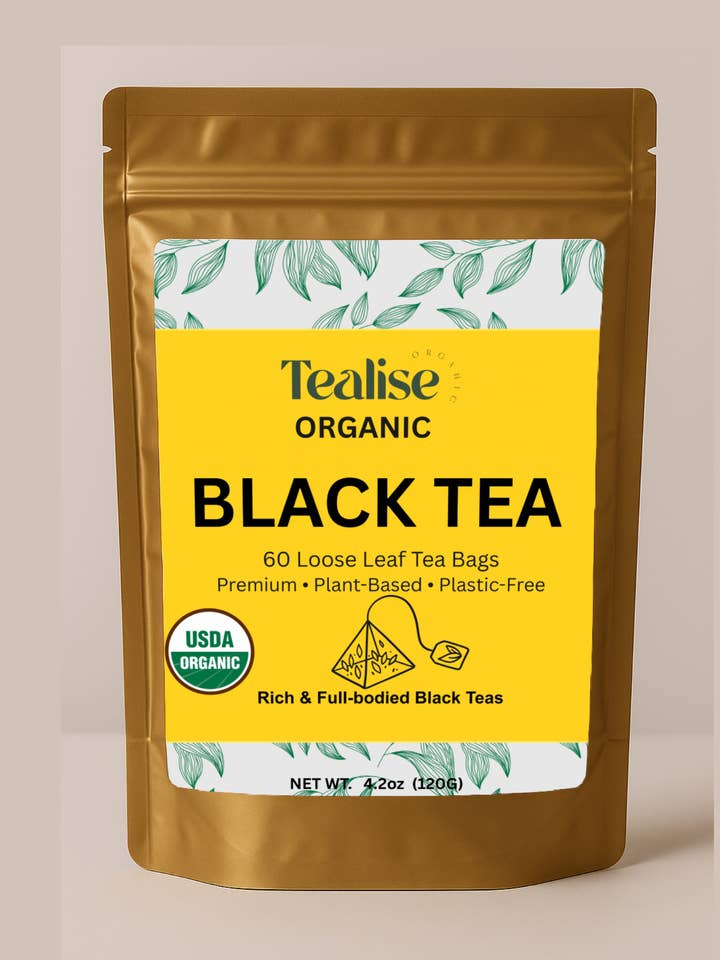 Organic Black Tea Loose leaf Plant-Based 60 servings for wholesale by Tealise