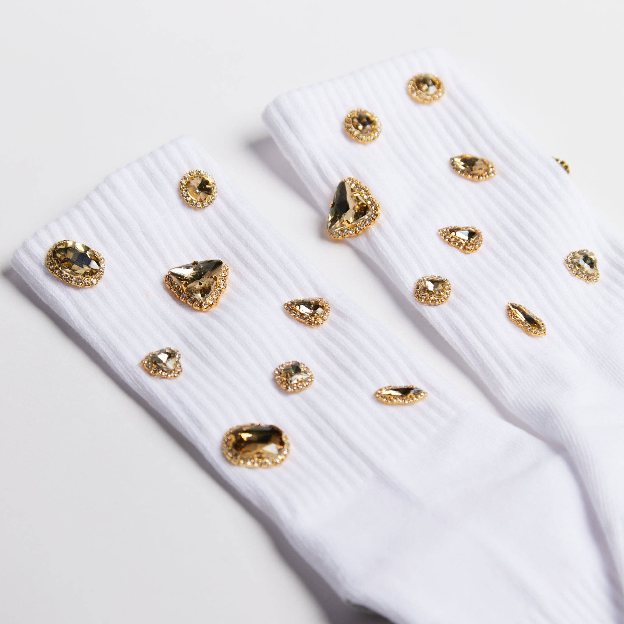 GLINTX BRAND - Wholesale Socks - Women's - Rebel Women's Socks with Champagne Crystal Rhinestones3