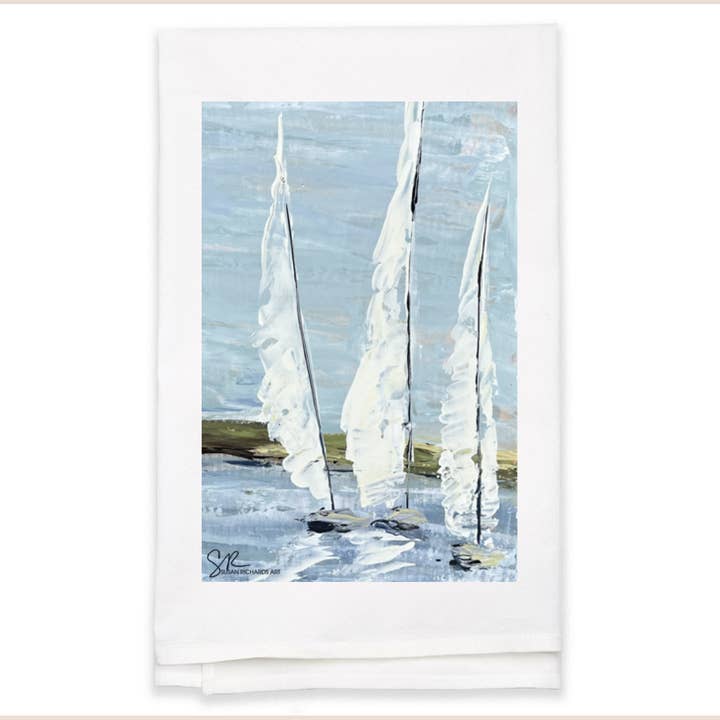 Sunday Sail Tea Towel for wholesale by Susan Richards Art