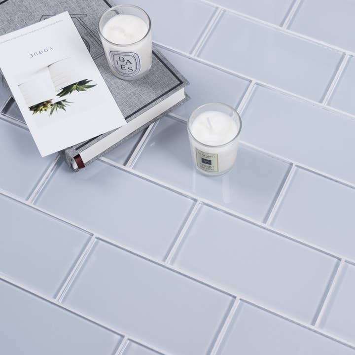 WS Tiles - Vente Carrelages muraux - Carreau de mosaïque en verre de 3" x 6", dosseret pour cuisine et salle de bain - 5 pieds carrés par carton46