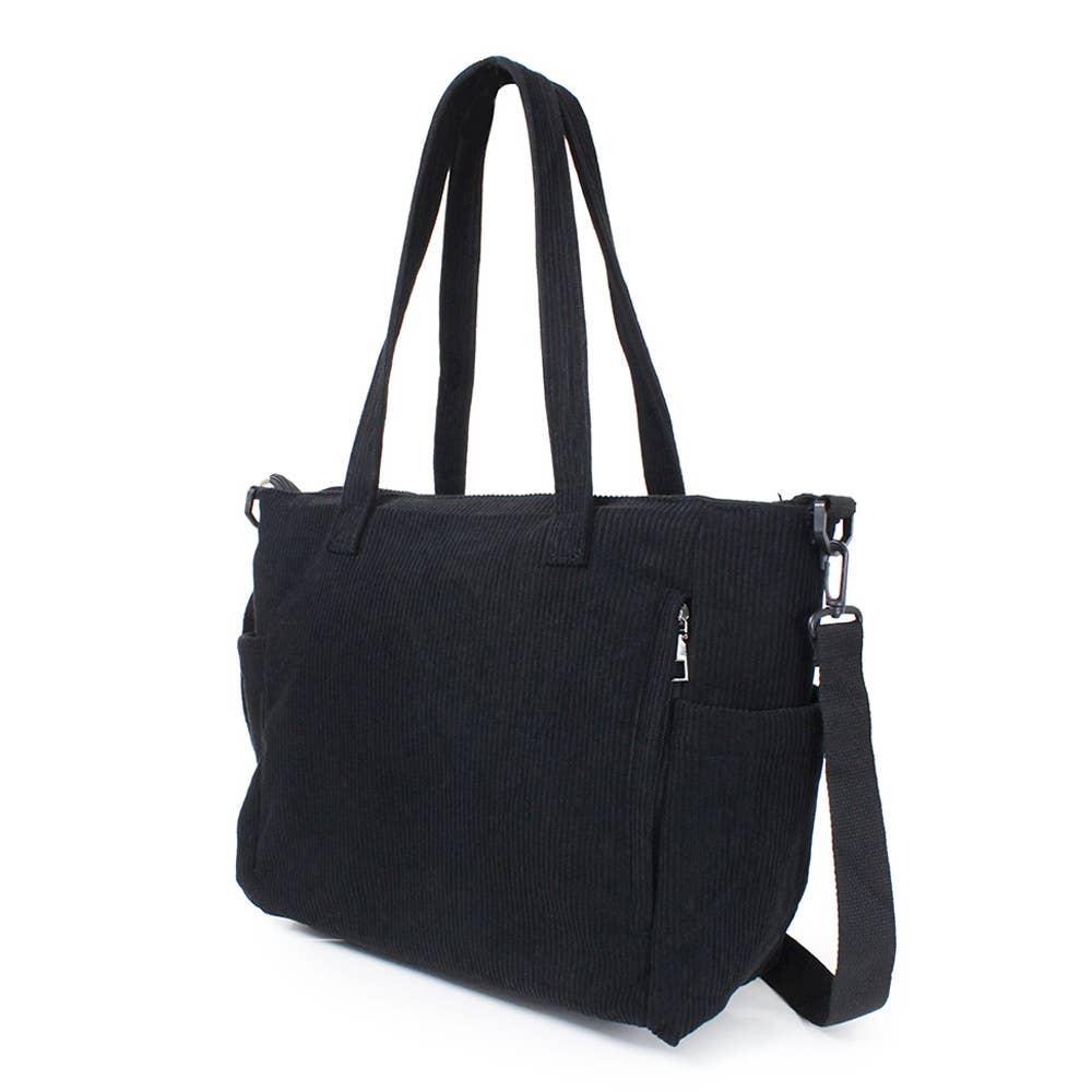 Sensibling Corp. - Wholesale Tote Bag - Women's - Multi Pocket Corduroy Tote Bag3