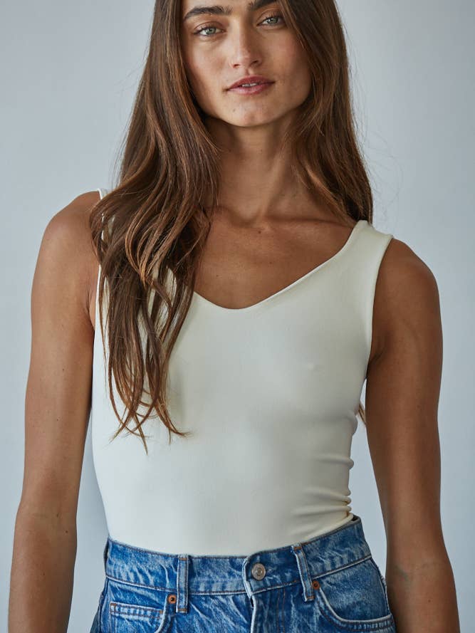 By Together – Engroshandel Bodysuit - Dame – S1088 | Dobbeltlaget sømløs bodystocking med U-V hals og ærmeløs6