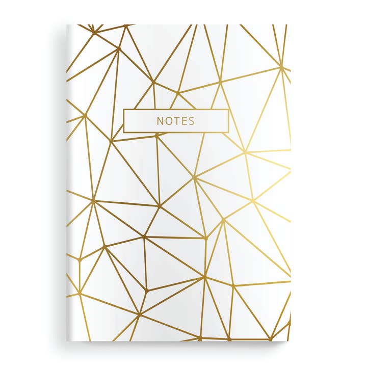 PennedBlack - Wholesale Notebook - Geometric 'Notes' Gold Foil Notebook