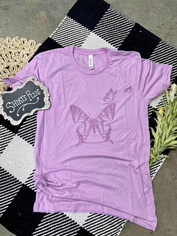Butterfly Graphic Tee for wholesale by Shirts Plus, Inc.