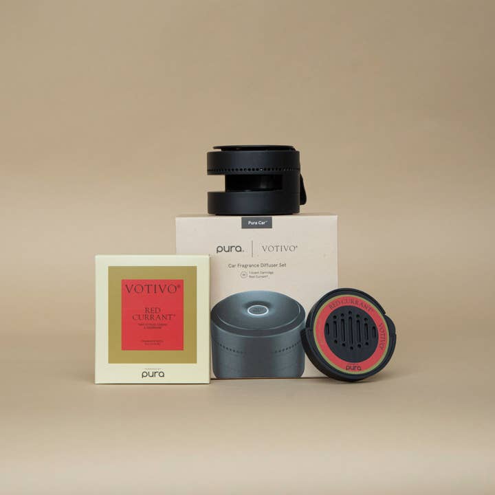 Votivo - Wholesale Car Freshener - Unisex - New! Votivo + Pura Car Diffuser Set with Red Currant