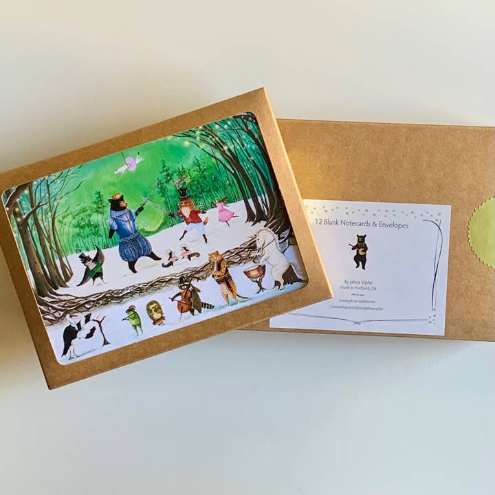 Jahna Vashti - Wholesale Season's Greetings Card - "The Waltz of Winter" Boxed Holiday Christmas Cards / Sets of 6 or 124