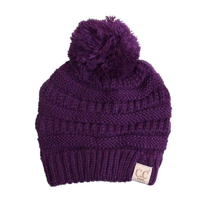 Hana - Wholesale Beanie - Kids - C.C Kids Solid Knit Pom Beanie16
