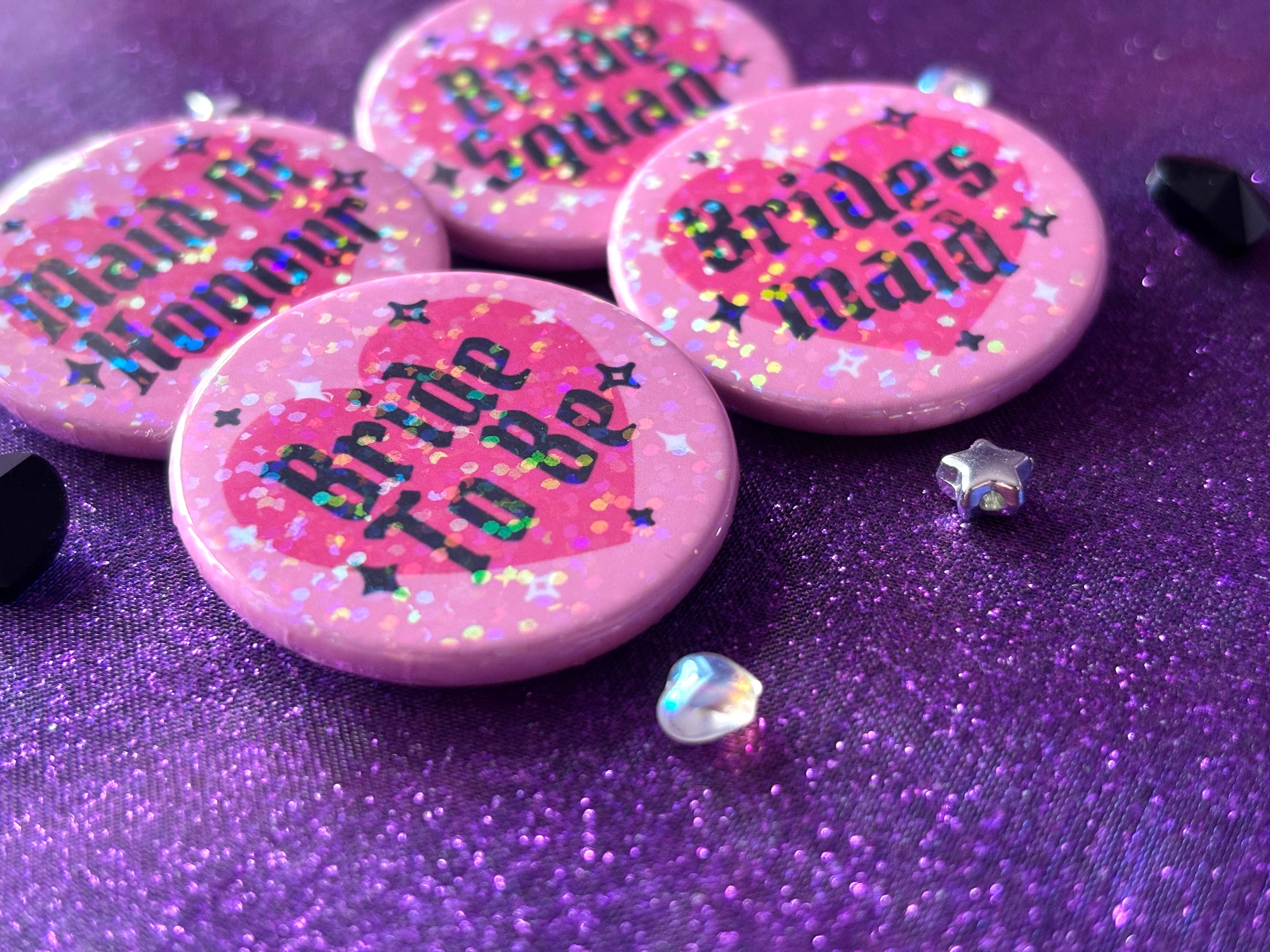 Magical Meow - Wholesale Lapel Pin/Button - Emo Goth Alternative Bridal Party Holographic Badges4
