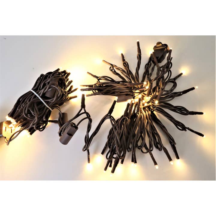 100 luces LED micro blancas cálidas con cable marrón para venta al por mayor de Tremont Floral Supplies