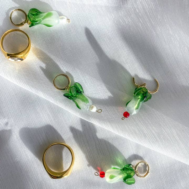 Lotus Haus Studio - Wholesale Huggie Earrings - Bok Choy Huggies2