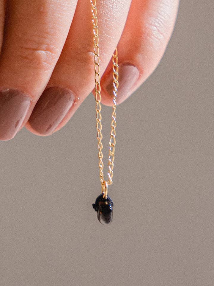 Stone necklace black tourmaline for wholesale by House of Klunkar