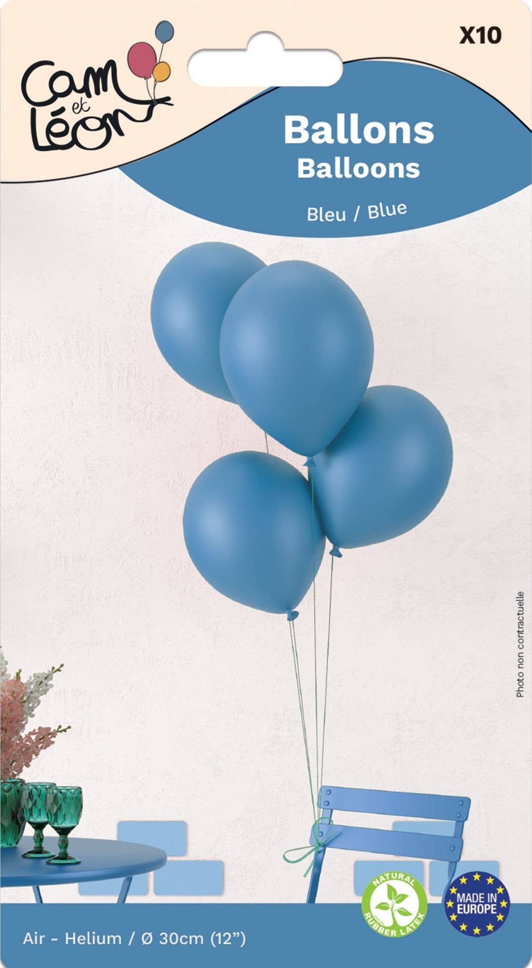 P'tit Clown - Wholesale Balloon - C&L Balloon Ø 30 cm - Set of 10 - Blue