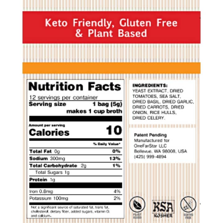 Keep Life Tasty - Wholesale Broth - Millie's Tomato Basil Sipping Broth - 12 Pack Box- Case of 64