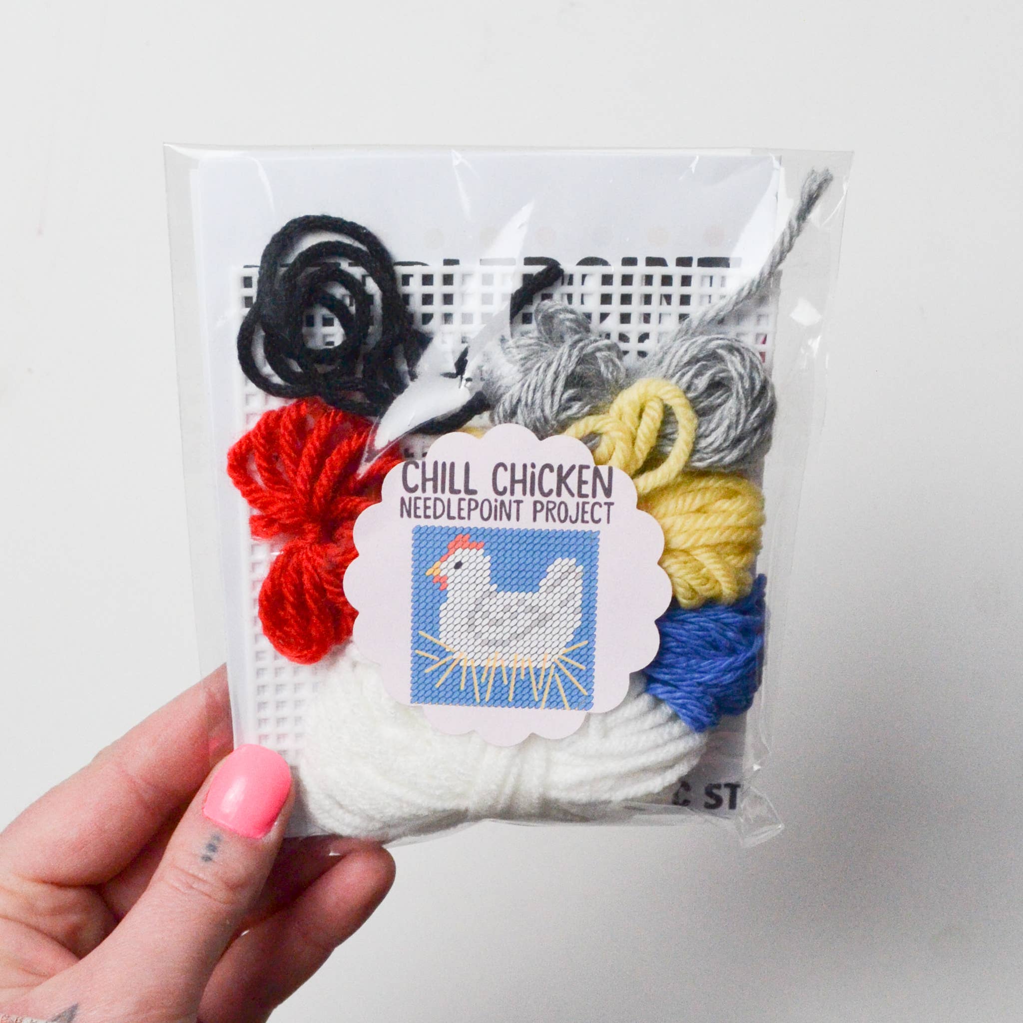 Make & Mend – wholesale Craft sewing kit – Chill Chicken Needlepoint Kit1