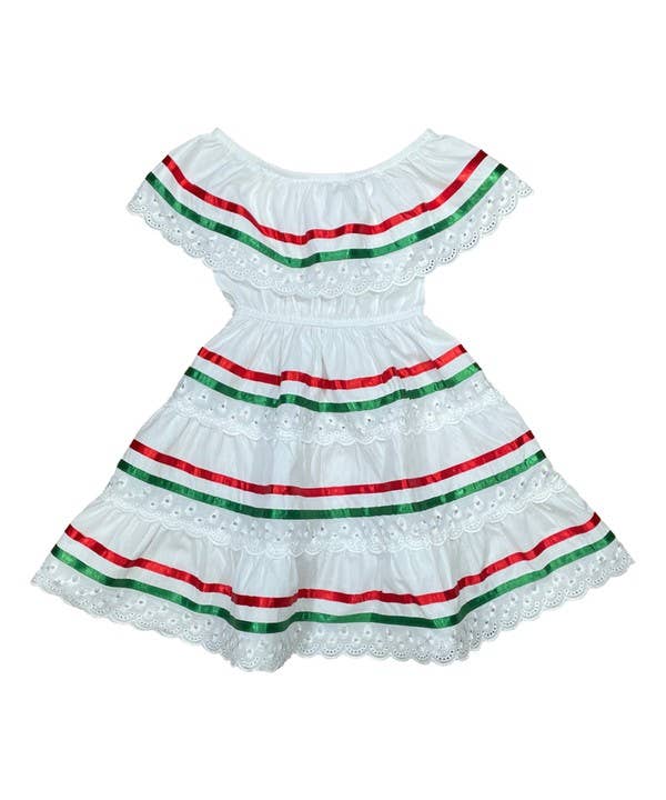 White Girls Traditional Mexican Cinco De Mayo Fiesta Dress 2-14 for wholesale on Faire3