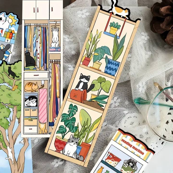 Magnifique Hearts - Wholesale Bookmark - Creative Cat-Themed Sturdy Bookmarks Set for Readers