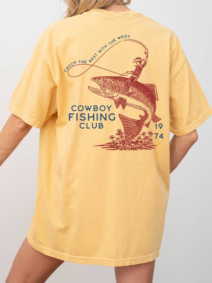 COWBOY FISHING CLUB GRAPHIC TEE for wholesale by Spirit+Tribe