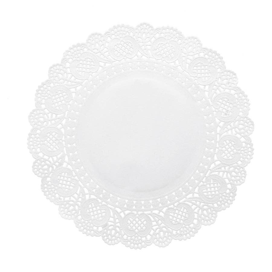 EcoQuality - Wholesale Disposable Plate - 16" Round White Lace Paper Doilies, Disposable Paper Placema0