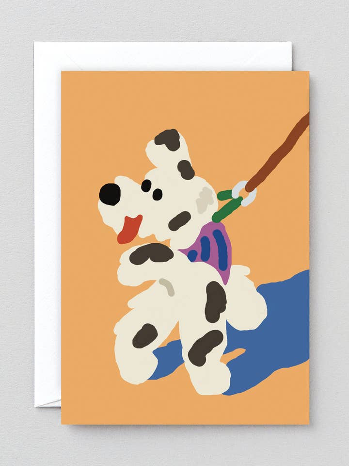 Dog Walk Greetings Card for wholesale by Wrap (US duties paid)