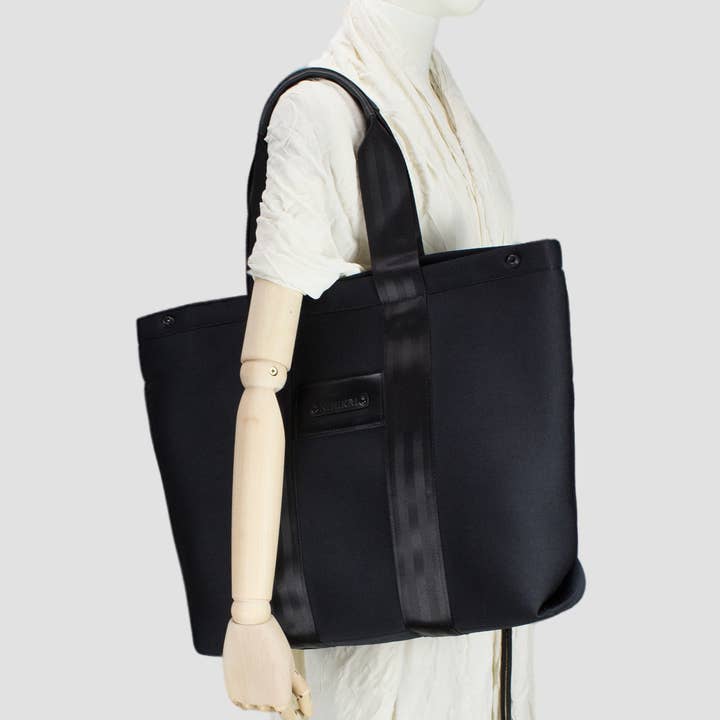MIMIKRI Design - Vendita all'ingrosso Borsa tote - Donna - Borsa a tracolla 'NEOMAY' in neoprene di grandi dimensioni, borsa per la spesa0
