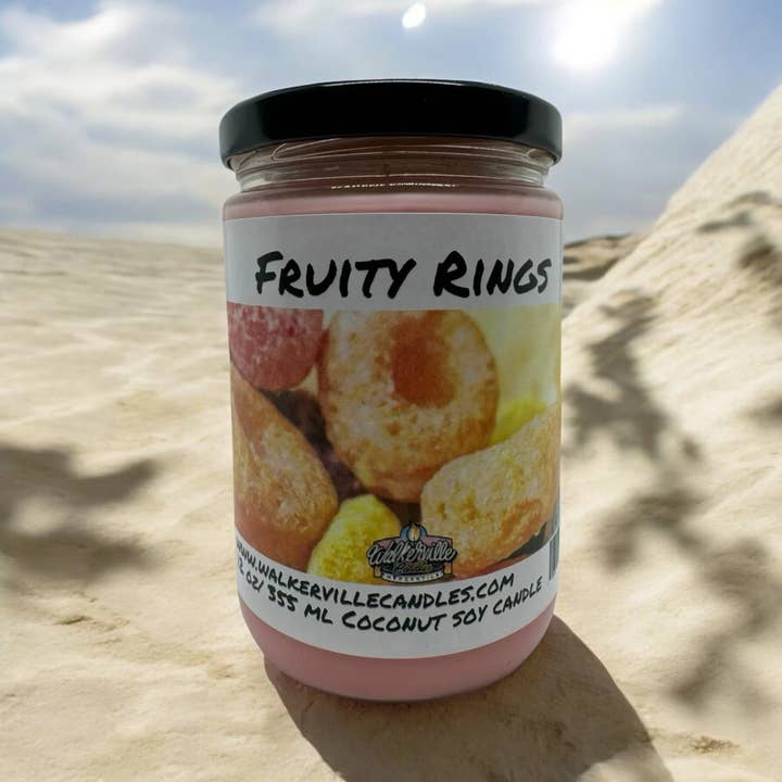 Walkerville Candles - Wholesale Jar/Filled Candle - Fruity Rings Eco-friendly 12 oz Coconut Soy Candle7