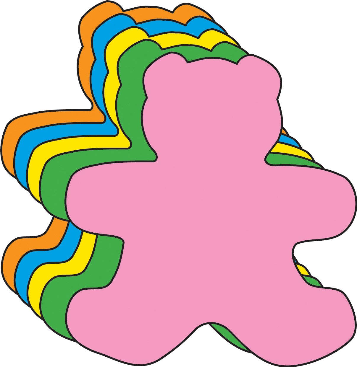 Creative Shapes Etc. - Wholesale Cutouts - Small Assorted Color Creative Foam Cut-Outs - Teddy Bear0