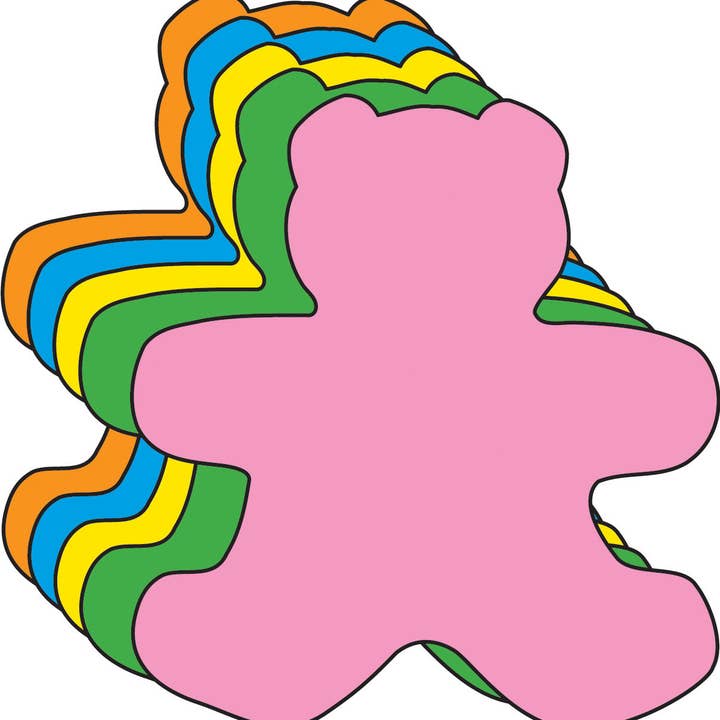 Creative Shapes Etc. - Wholesale Cutouts - Small Assorted Color Creative Foam Cut-Outs - Teddy Bear