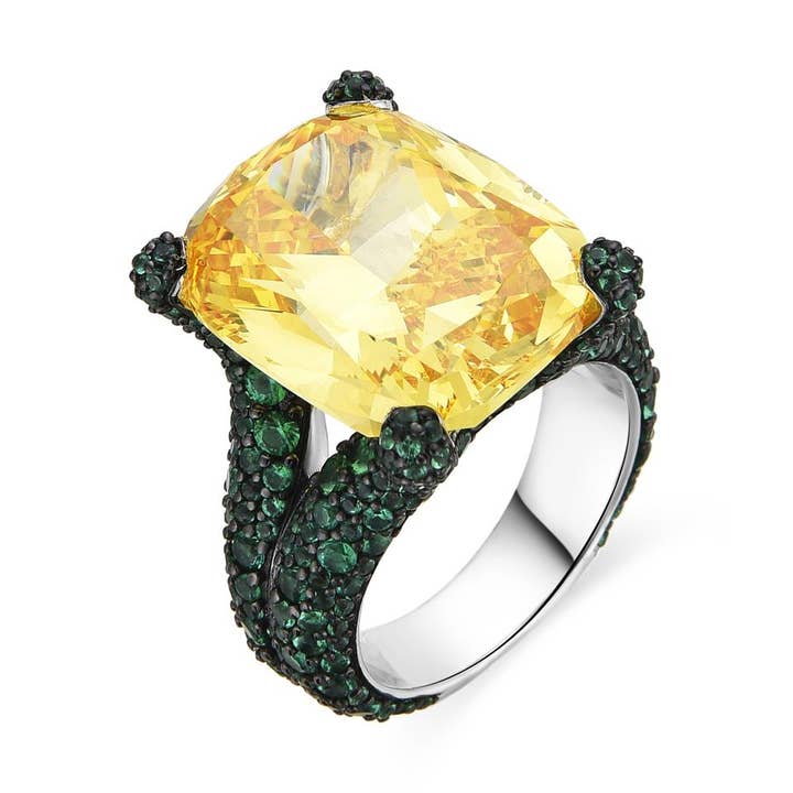 Luxenter ring van 925 sterling zilver en Padparadscha met 18k geelgoud afwerking - Talial voor wholesale door Luxenter