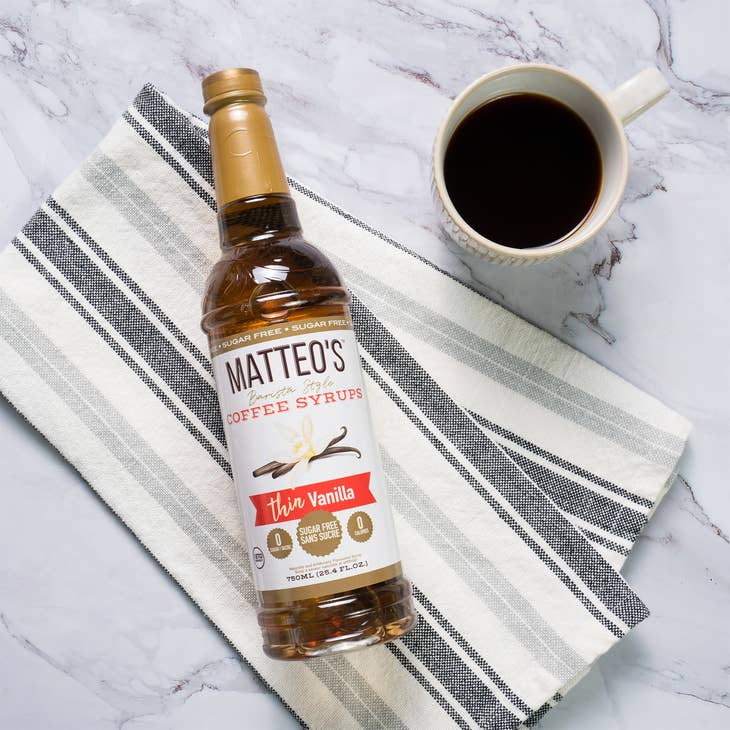 Matteo's Sans Sucre Arôme Coffee Noisette Syrup, Délicieux Coffee Syrup, 0  Calories, 0 Sirops Coffee Sucre, Compatible Céto 