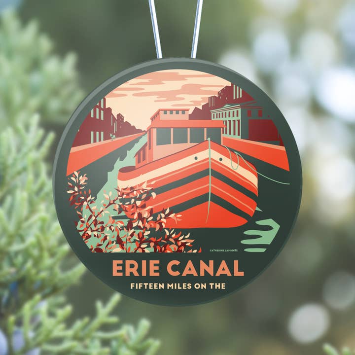 Erie Canal New York Round Ornament Souvenir for wholesale by Lionheart Graphics