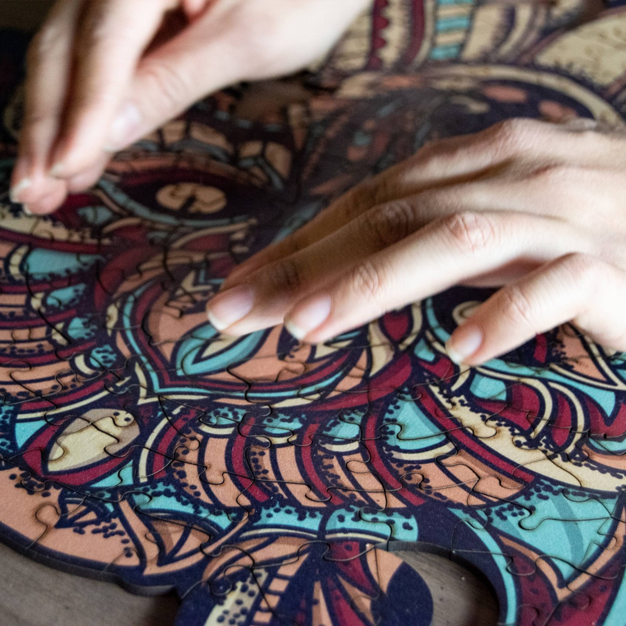 WAWW Artisanal Wooden Puzzles - Wholesale Puzzle - Adult - WOLF wooden jigsaw Puzzle | 23" Whimsies | Animal Totem5