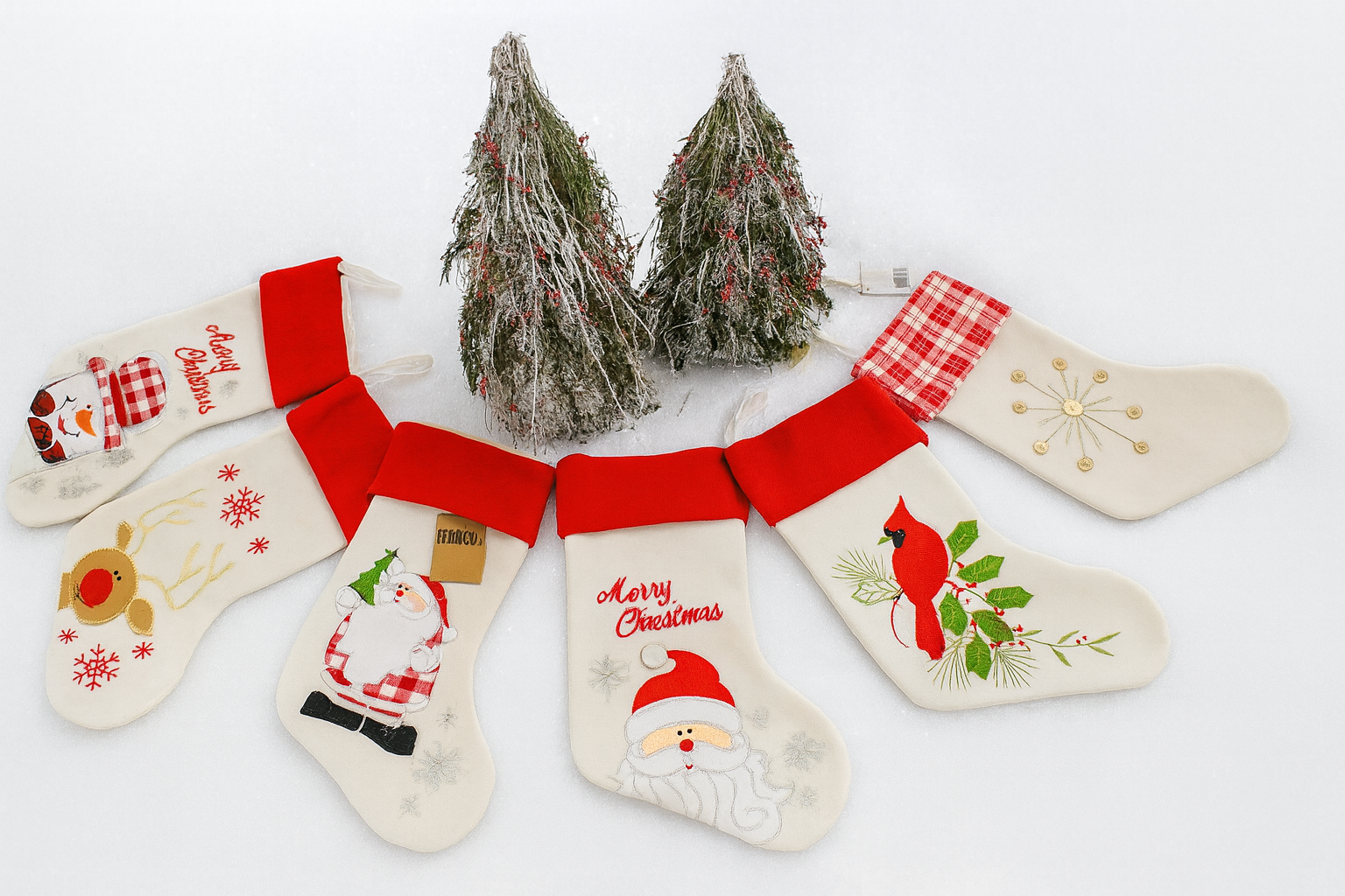 Fennco Styles - Wholesale Holiday Stocking - Holiday Design Linen Hanging Christmas Stocking6