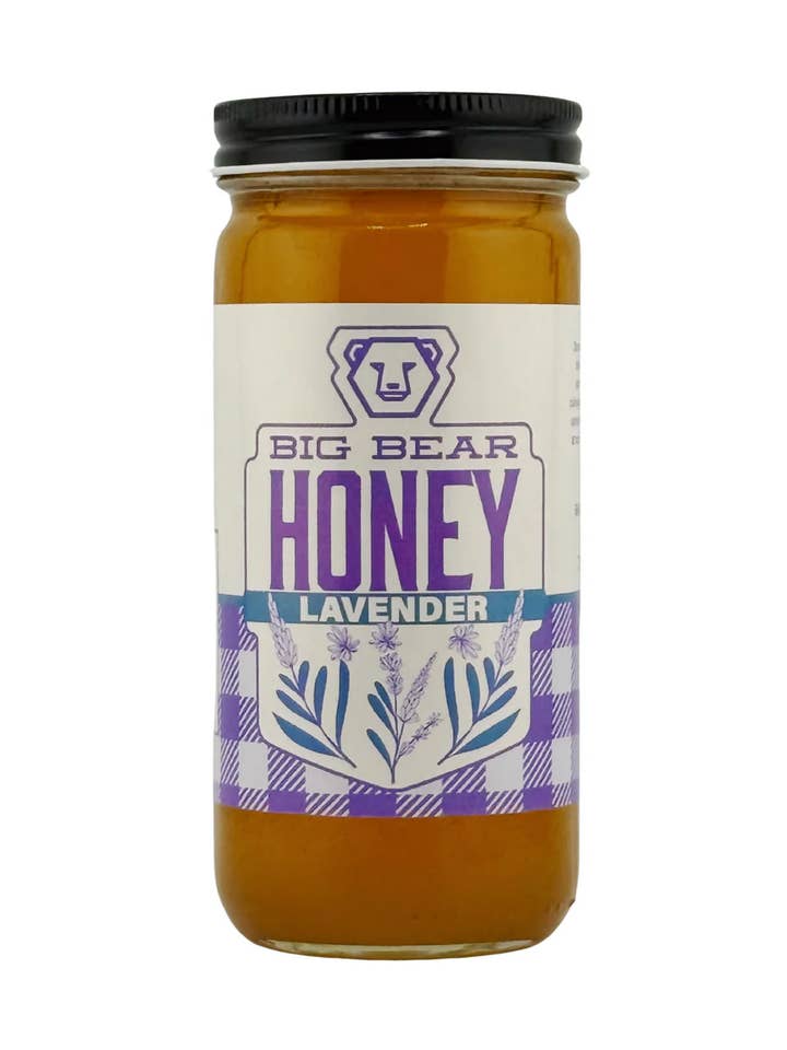 Miel infusé à la lavande - Pot de 10 oz pour la vente par Big Bear Honey