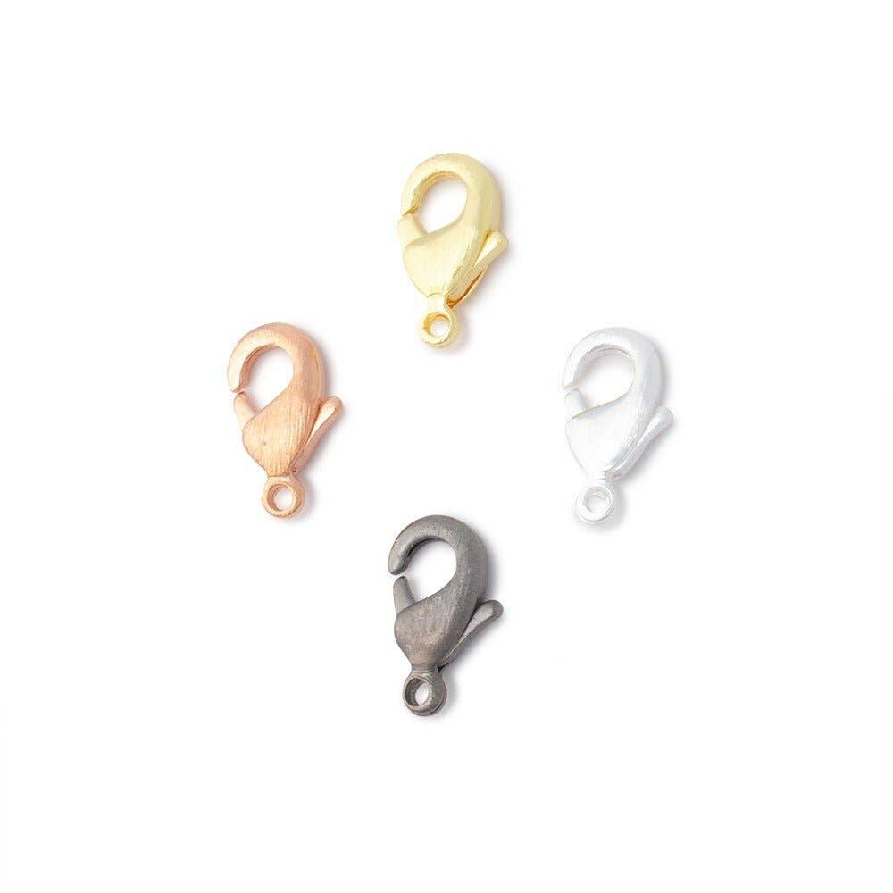 The Bead Traders - Wholesale Clasp - 10mm 22kt Gold plated Brushed Lobster Clasp Set of 101