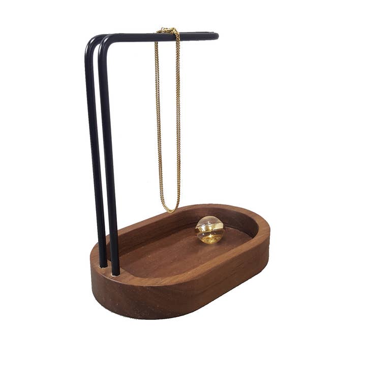 Hang-On Jewlery Holder - Walnut/Black for wholesale by dot aaarhus ApS
