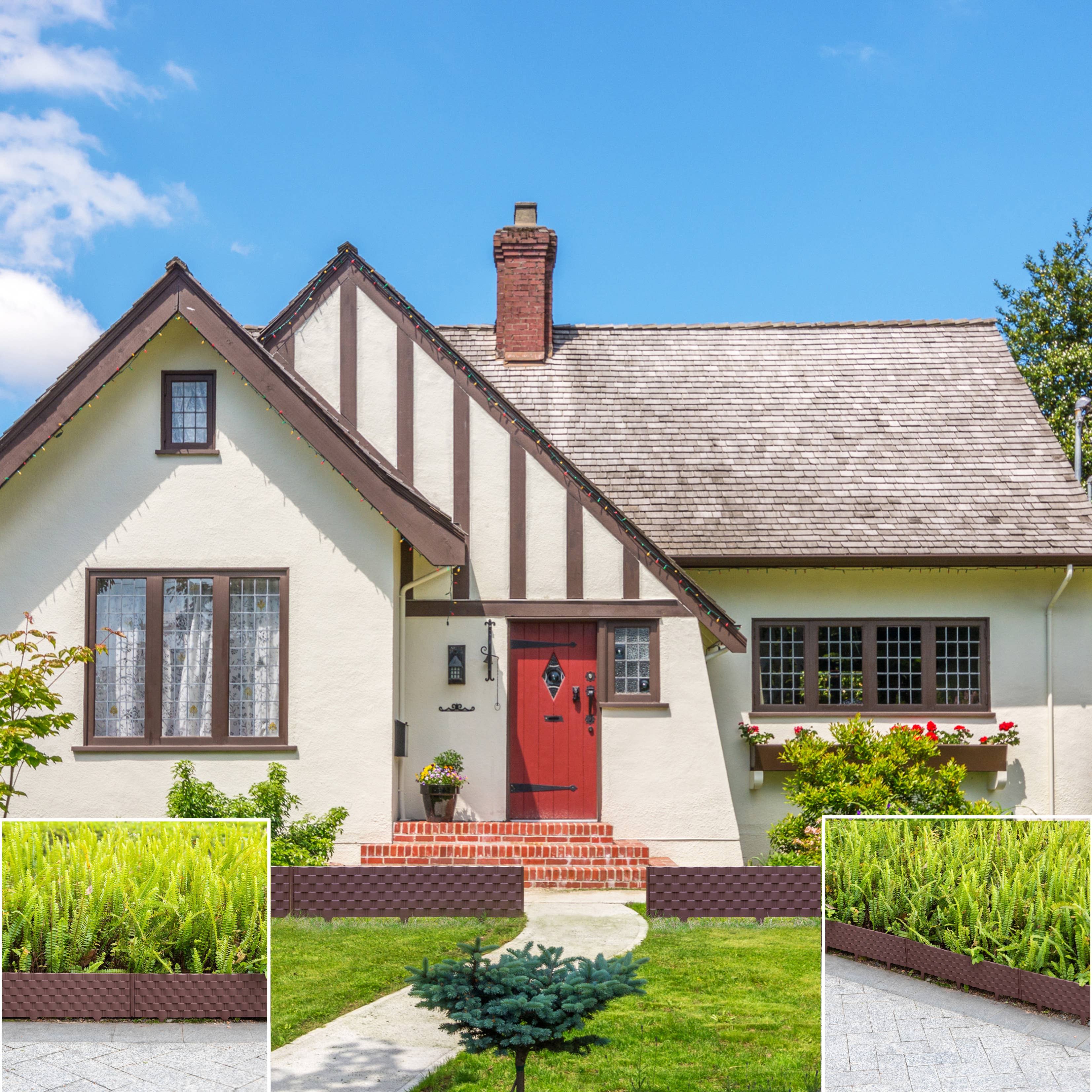 Quickway Imports - Wholesale Outdoor Ornament/Decor - Set of 8 Pcs Rattan-Inspired Plastic Lawn Landscape Edging1