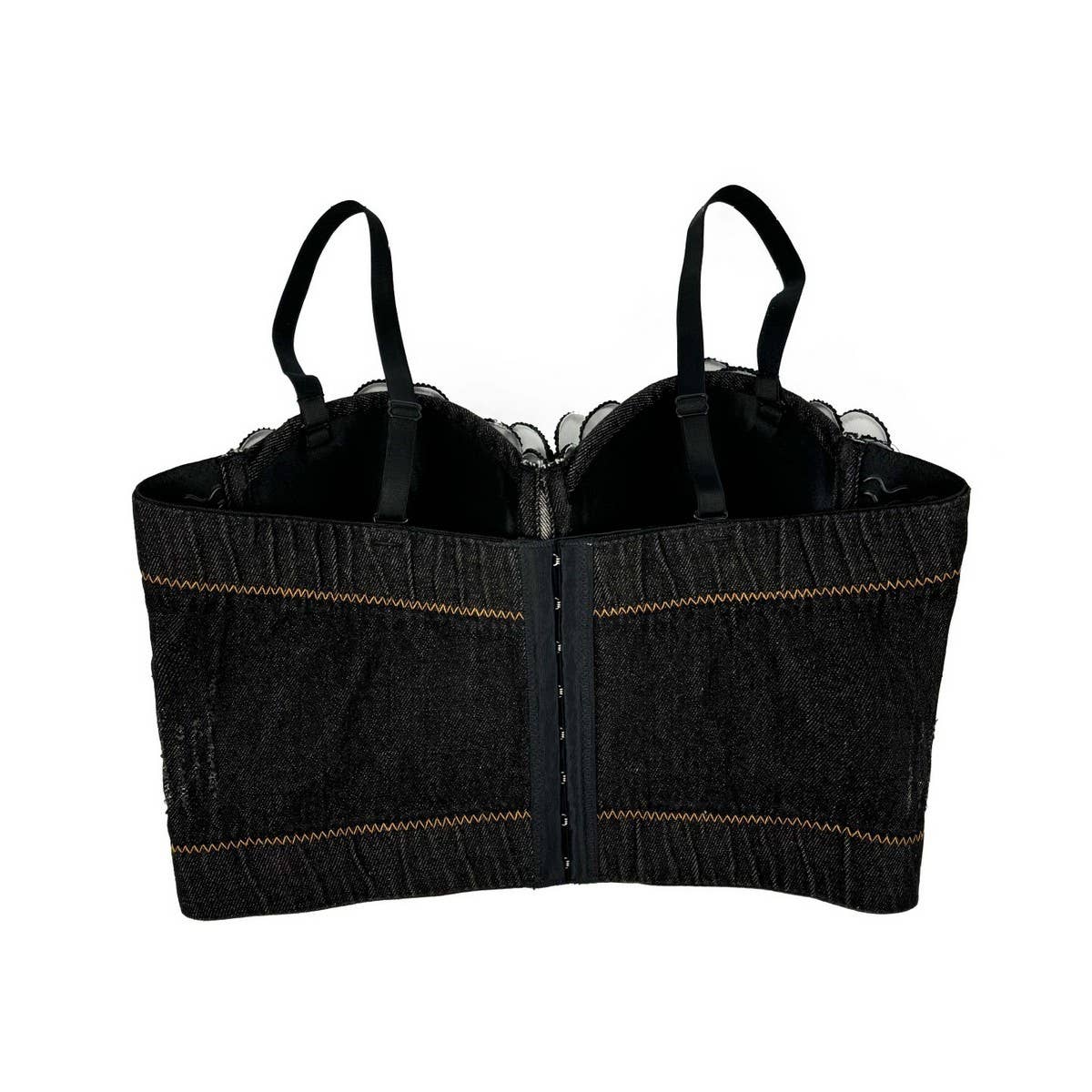 ACCITY - Wholesale Corset - Women's - HAND-BEADED FLORAL HERRINGBONE CORSET_CWMM41436