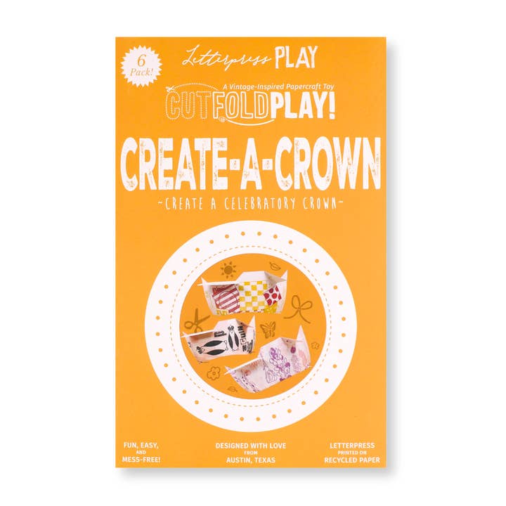 Create-A-Crown Paper Toy Box (Pack of 6) for wholesale by Letterpress PLAY