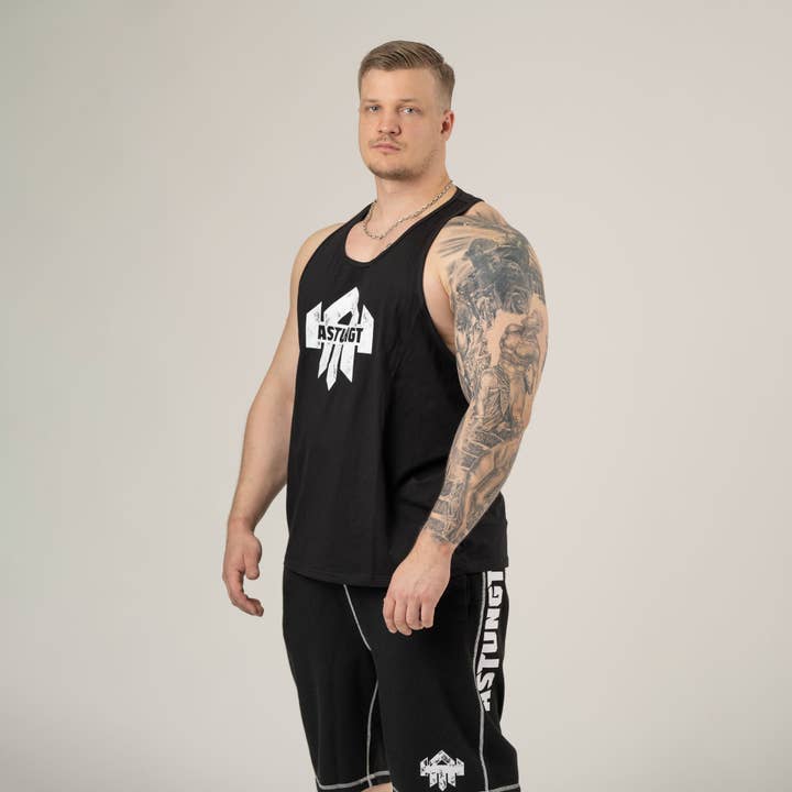 Astungt - Wholesale Tank top – Men's - Black Stringer Tank Top