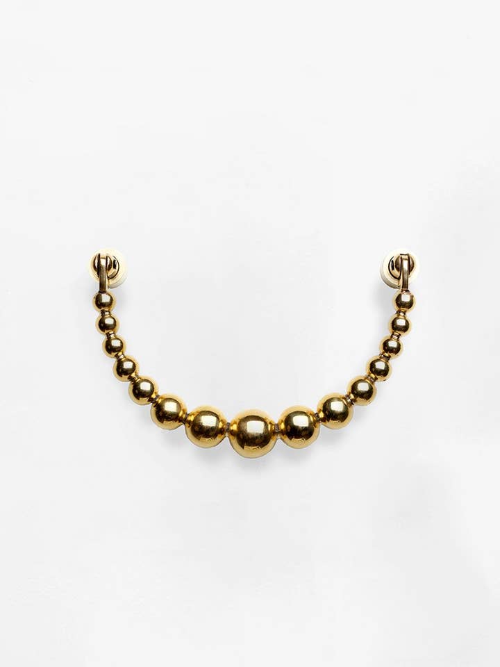 Pearl Ribbon dørklokke i poleret messing for engroshandel hos Garden Glory